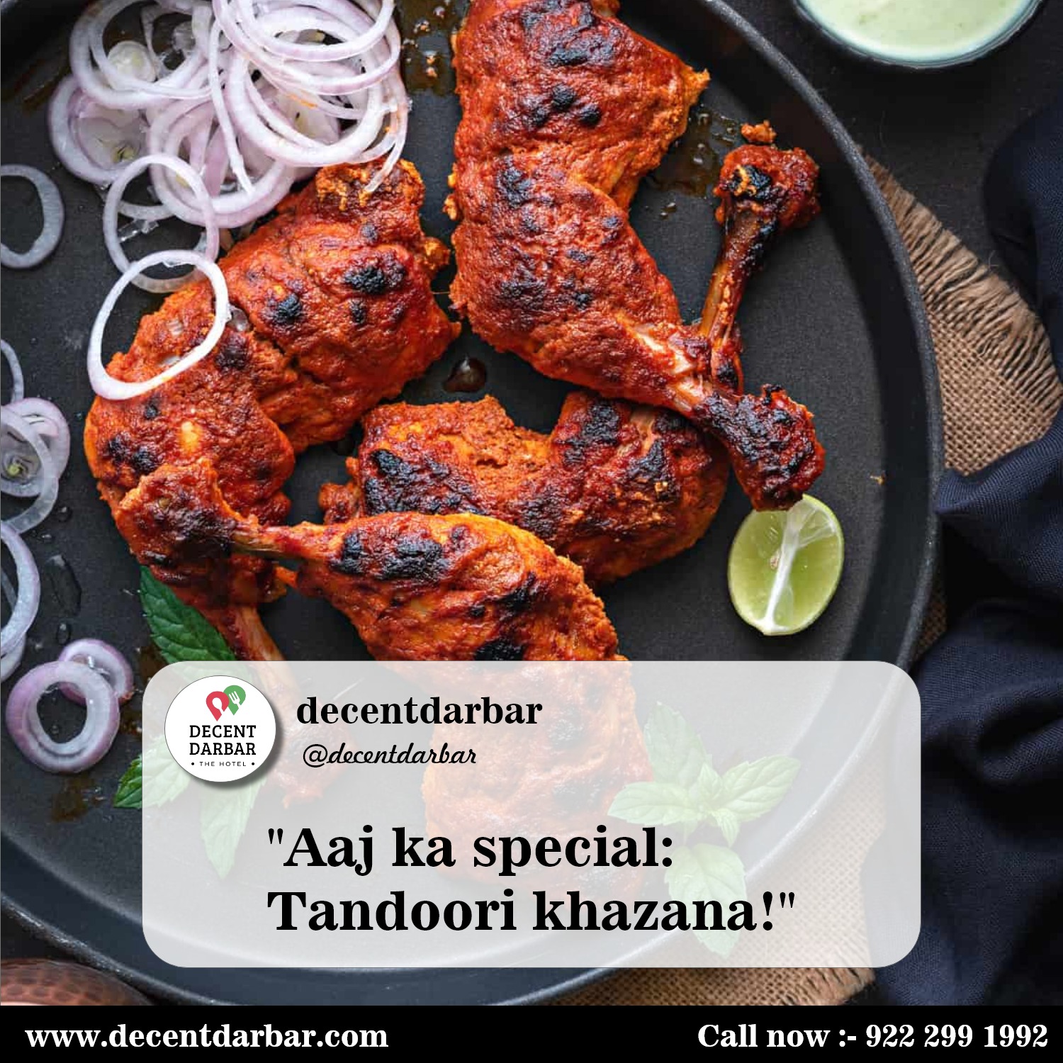 Savor the exquisite flavors of Tandoori Chicken