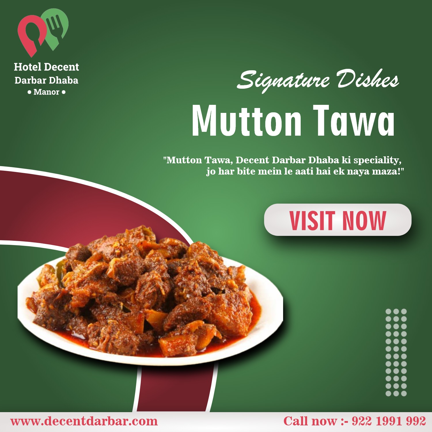 Indulge in Signature Delicacies like Mutton Tawa