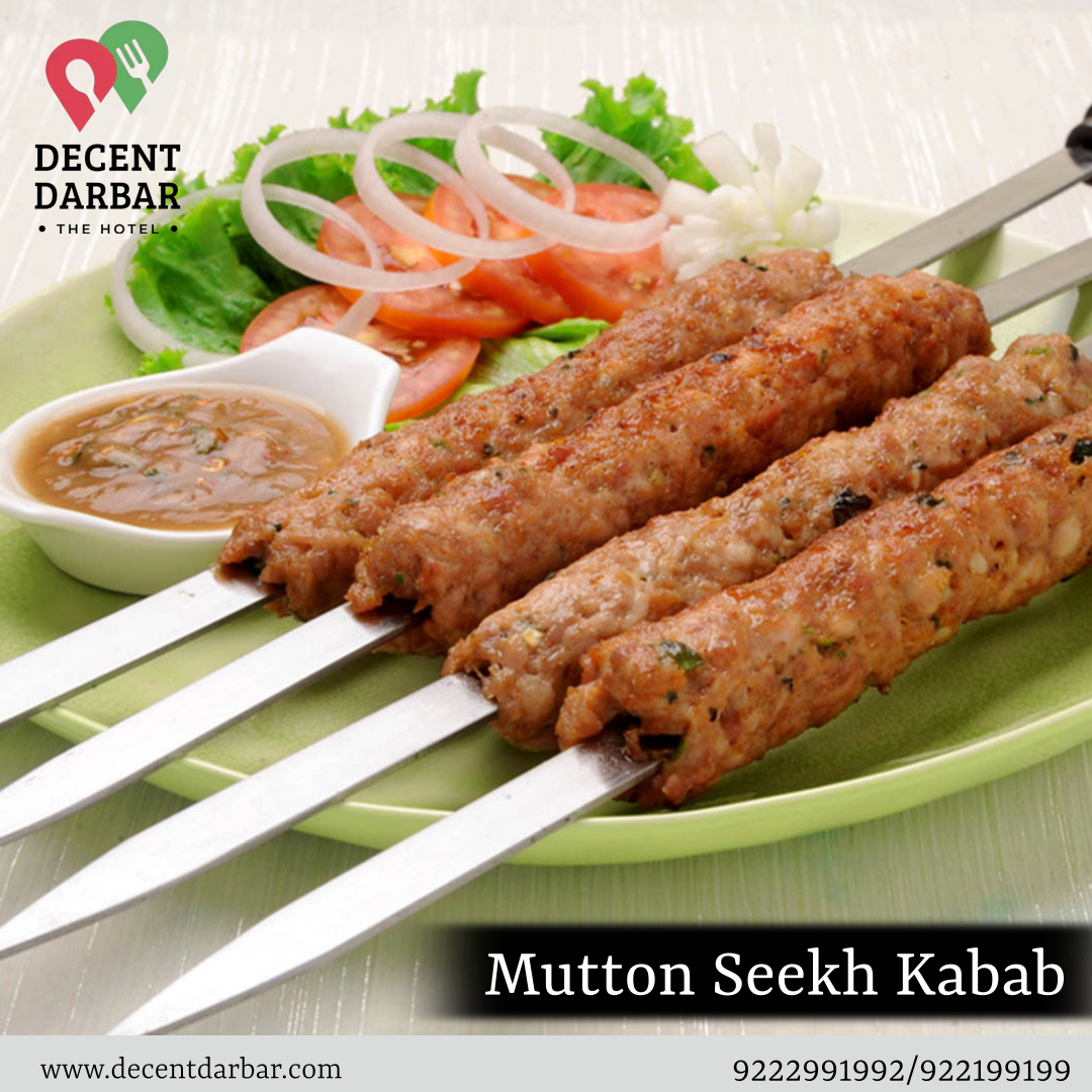 "Savor the tender and flavorful Mutton Seekh Kabab