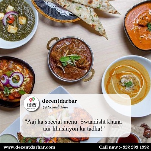 "Aaj ka special menu: Swaadisht khana aur khushiyo